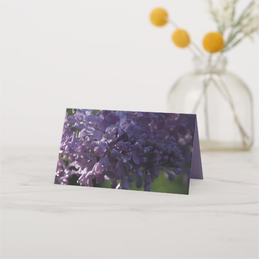 紫の薄紫の結婚花のチャリティー プレイスカード (正面)