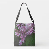 紫の薄紫の花は雨の後 クロスボディバッグ (裏面)