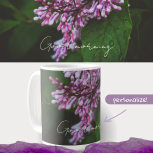 紫の薄紫の花は雨の後 コーヒーマグカップ