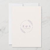 紫の薄紫エレガント素朴ヴィンテージ結婚スクリプト 招待状 (裏面)