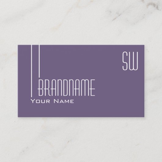 紫の薄紫スタイリッシュシックとモノグラムと写真 名刺 (正面)