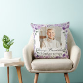 紫の薄紫フローラ写真葬式で愛の記憶 クッション (椅子)