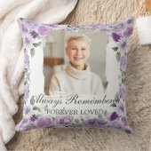 紫の薄紫フローラ写真葬式で愛の記憶 クッション (ブランケット)