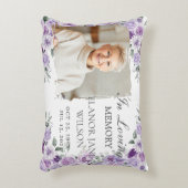 紫の薄紫フローラ写真記念キープサケ アクセントクッション (正面(垂直))