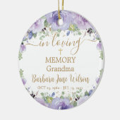 紫の薄紫フローラ愛のメモリアル写真 セラミックオーナメント (左)