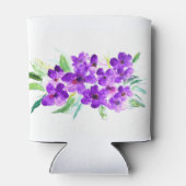 紫の薄紫フローラ水彩結婚式 缶クーラー (裏面)