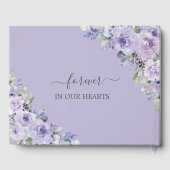 紫の薄紫フローラ金ゴールドメモリアル葬儀の写真 ゲストブック (裏面)