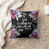 紫の薄紫フローラ黒いクリスチャン神は内にある クッション (ブランケット)