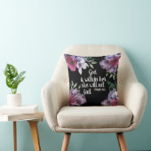 紫の薄紫フローラ黒いクリスチャン神は内にある クッション (椅子)