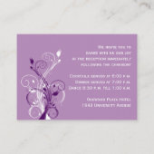 紫の薄紫ホワイトフローラ披露宴エンクロージャカード エンクロージャーカード (裏面)