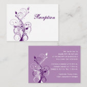 紫の薄紫ホワイトフローラ披露宴エンクロージャカード エンクロージャーカード (正面/裏面)