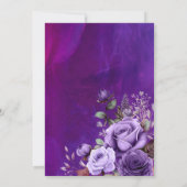 紫の薄紫ヴィンテージバラエレガントな結婚式 招待状 (裏面)