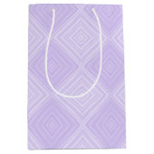 紫の薄紫幾何学的ダイヤモンド ミディアムペーパーバッグ (正面)