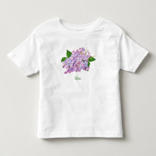 紫の薄紫植物水色 トドラーTシャツ