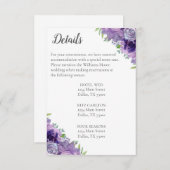 紫の薄紫水彩花 エンクロージャーカード (正面/裏面)