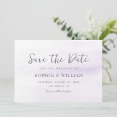 紫の薄紫水色美しいエレガントな結婚式 セーブザデート (スタンド正面)