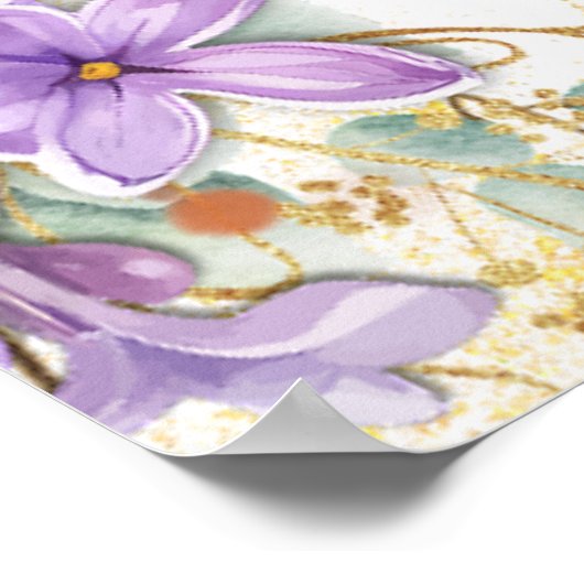 紫の薄紫結婚の座席表 ポスター (角)