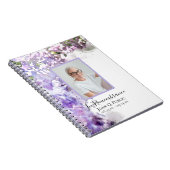 紫の薄紫花のお祝い ノートブック (右側)