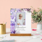 紫の薄紫花水彩お祝いの生活 アクリルサイン (ウェディング)