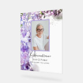 紫の薄紫花水彩お祝いの生活 アクリルサイン (傾斜)