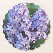 紫の薄紫開花フローラ ペーパーコースター (正面)