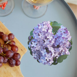 紫の薄紫開花フローラ ペーパーコースター