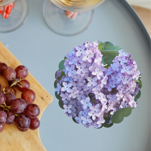 紫の薄紫開花フローラ ペーパーコースター