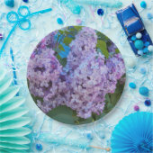 紫の薄紫開花フローラ ペーパープレート (パーティー)