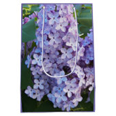 紫の薄紫開花フローラ ミディアムペーパーバッグ (裏面)