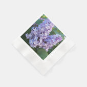 紫の薄紫開花フローラ 縁ありランチョンナプキン (角)