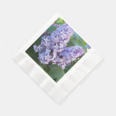 紫の薄紫開花フローラ 縁ありランチョンナプキン (角)