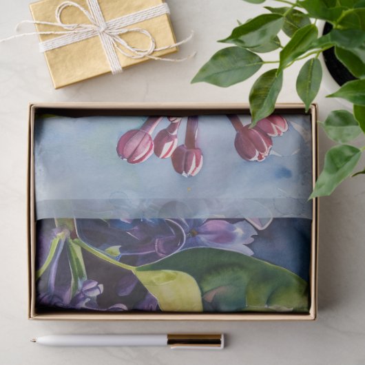 紫の薄紫鮮やか花ラディバグの切り離 薄葉紙 (ギフト)