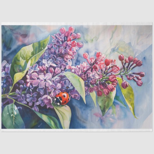 紫の薄紫鮮やか花ラディバグの切り離 薄葉紙 (正面)