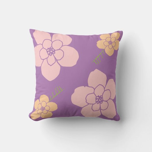 紫の薄紫 クッション (正面)