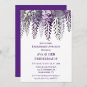 紫の藤かわいらしの花嫁の昼食会 招待状 (正面/裏面)