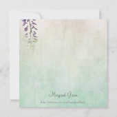 紫の藤のパーソナライズされた誕生日の招待 招待状 (裏面)