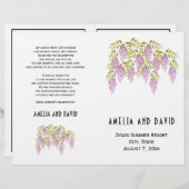 紫の藤のフローラ折り結婚式プログラム (正面/裏面)