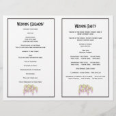 紫の藤のフローラ折り結婚式プログラム (裏面)