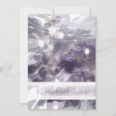 ©紫の藤の文字列ライトメイソンジャース結婚ズ 招待状 (正面)