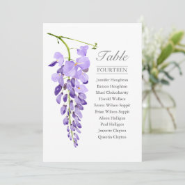 紫の藤の独身の表結婚座図 招待状