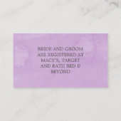 紫の藤の結婚レジストリエンクロージャカード 名刺 (裏面)