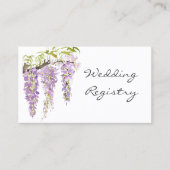 紫の藤の結婚レジストリエンクロージャカード 名刺 (正面)