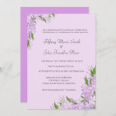 紫の藤の花のウェディング招待状 招待状 (正面/裏面)