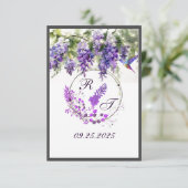 紫の藤をテーマ結婚にしたエンクロージャカード エンクロージャーカード (スタンド正面)