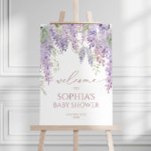 紫の藤エレガントの赤ちゃんシャワーへようこそ ポスター