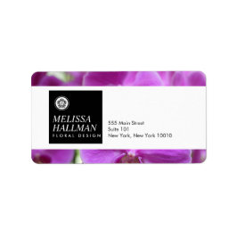 紫の蘭とミニマルなルクセのフローラロゴ ラベル