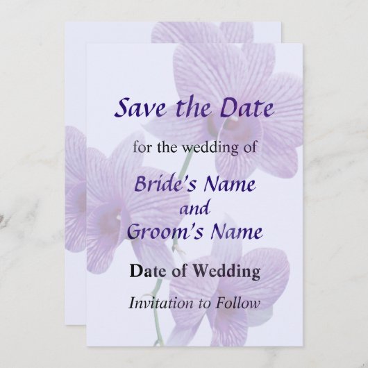 紫の蘭のカスケード日付を保存 セーブザデート (正面/裏面)