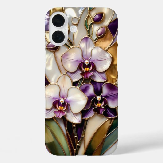 紫の蘭のステンドグラススマホケース Case-Mate iPhoneケース (裏面)
