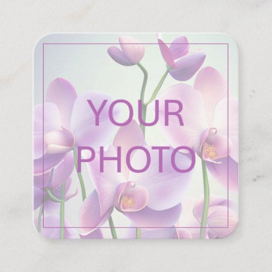 紫の蘭のフローラ結婚のQRコードエンクロージャ エンクロージャーカード (正面)