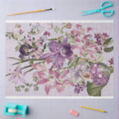 紫の蘭のフローラ花束の分離 薄葉紙 (クラフト)